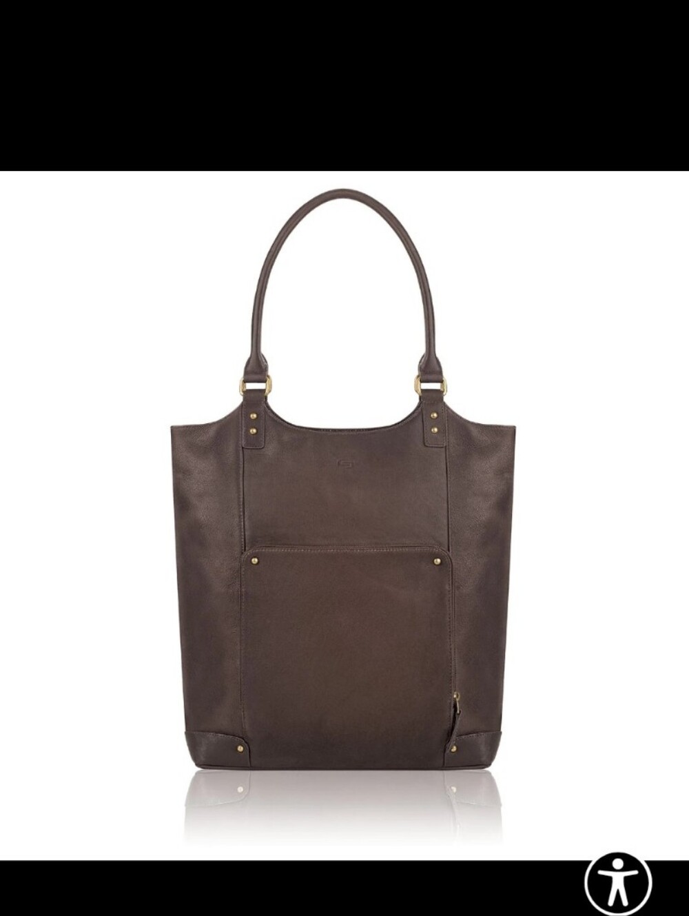 Solo NY Executive 16” Dark Brown Leather Laptop Bucket Tote EUC